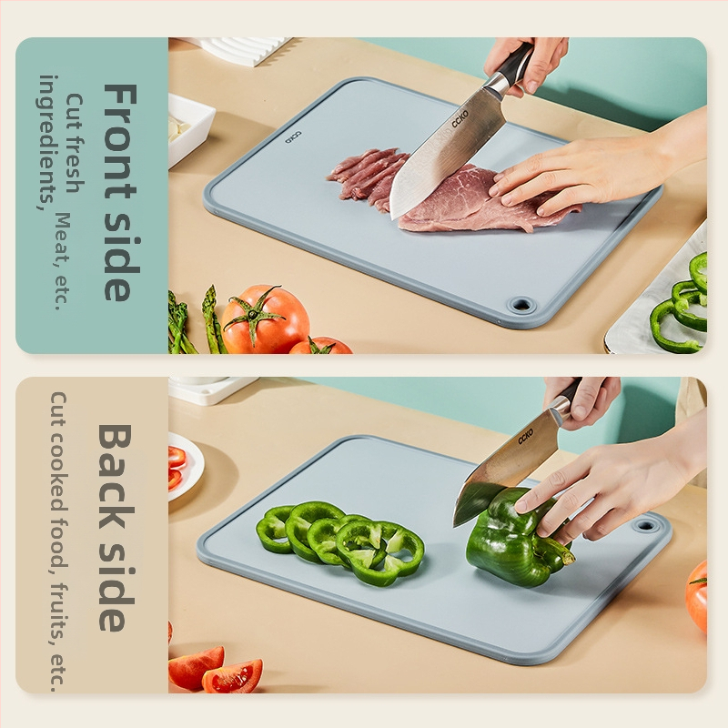 PP prehrambena dvostruka daska za rezanje, protivklizna, antibakterijska i otporna na plijesan, za kućanstvo, plastična daska za rezanje voća
