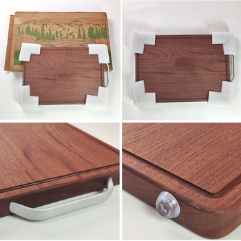 Tocător de bucătărie din lemn masiv – cu două fețe, anti-derapant, portabil (Marcă: Olesen)