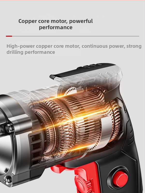 Ručné elektrické vŕtačky 220V, domáce použitie, dopredu/dozadu, pevná rýchlosť, káblové napájanie