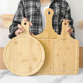 Tocător din bambus – rotund și pătrat, anti-derapant, pentru uz casnic, stil modern