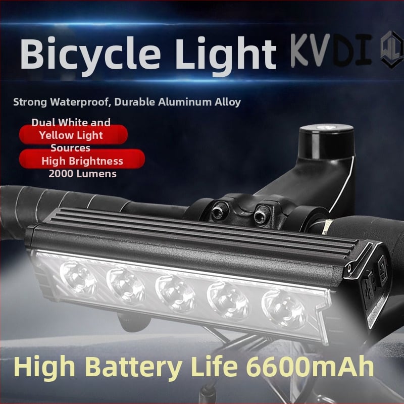 Kvdi prednje svjetlo za bicikl, aluminijsko kućište, Type-C punjenje, pet načina