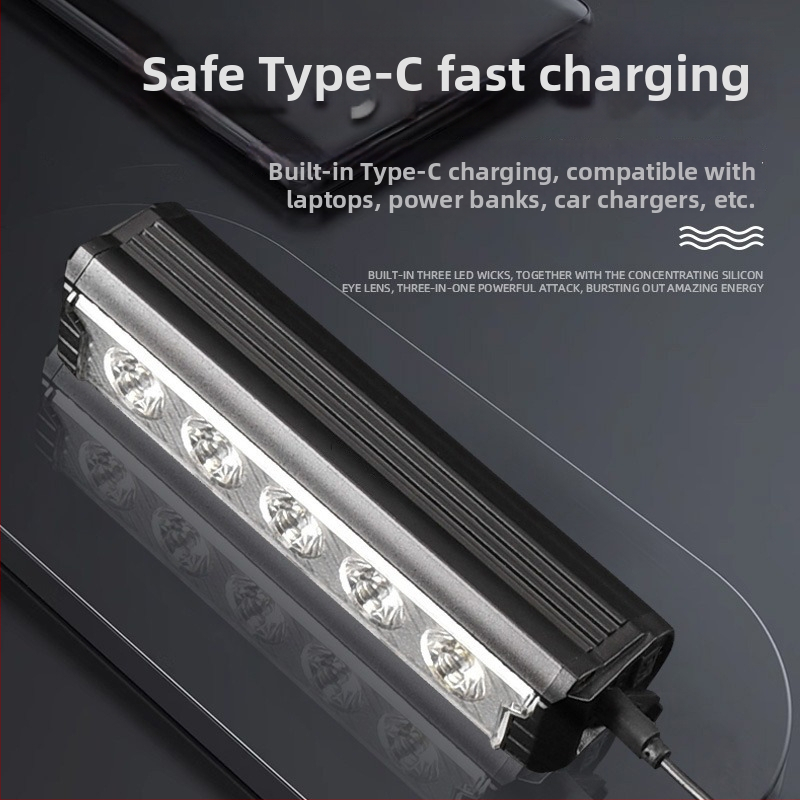 Kvdi prednje svjetlo za bicikl, aluminijsko kućište, Type-C punjenje, pet načina