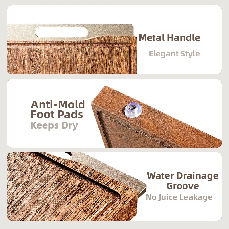PM drvena daska za rezanje za kuhinju, dvostrana, antibakterijska, otporna na plijesan, za kućnu upotrebu