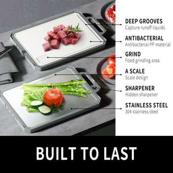 tocător din oțel inoxidabil 304 – două fețe, rezistent la coroziune, pentru bucătărie