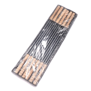 Frigărui din oțel inoxidabil cu mâner din lemn, set de 24 bucăți, rotunde