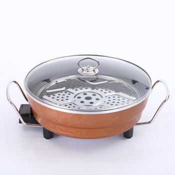 Πολυλειτουργικός ηλεκτρικός κάδος μαγειρέματος με ατμό, αλουμίνιο, 1500W, 220V, αντικολλητική επιφάνεια