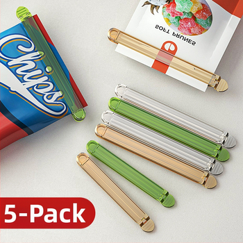 Xihui Διαφανές κλιπ σφράγισης σνακ — 5-Pack, κλιπ για σακούλες κουζίνας για τσάι και γάλα σε σκόνη (Μοντέρνο μινιμαλιστικό στυλ)