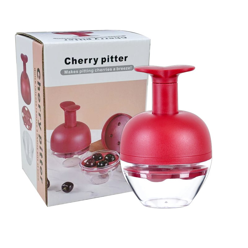 Четириточков push-тип мултифункционален питър за череши за домашна кухня, ABS+PS и 201 неръждаема стоманена пружина, възможност за печат на лого