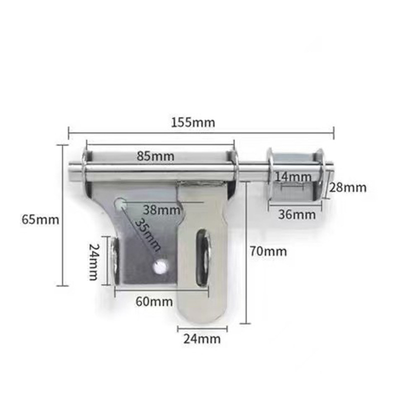 Brava za vrata s zatvaračem tipa F, nehrđajući čelik 201/304, polirana površina, Honest brend, moderan minimalistički stil
