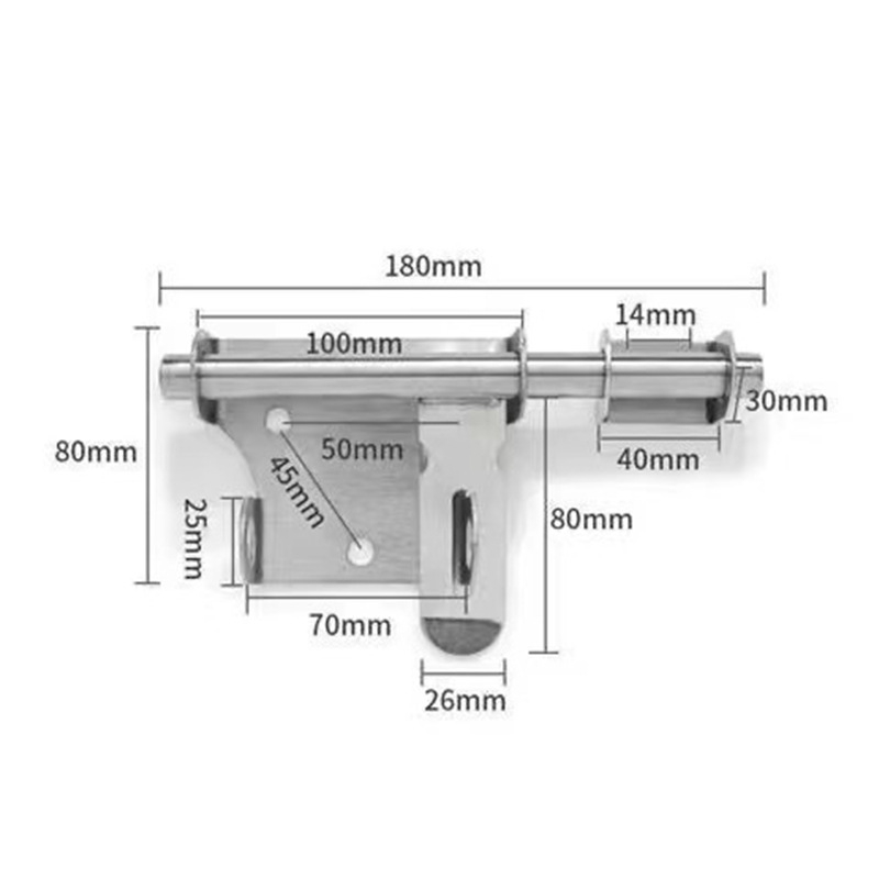 Brava za vrata s zatvaračem tipa F, nehrđajući čelik 201/304, polirana površina, Honest brend, moderan minimalistički stil