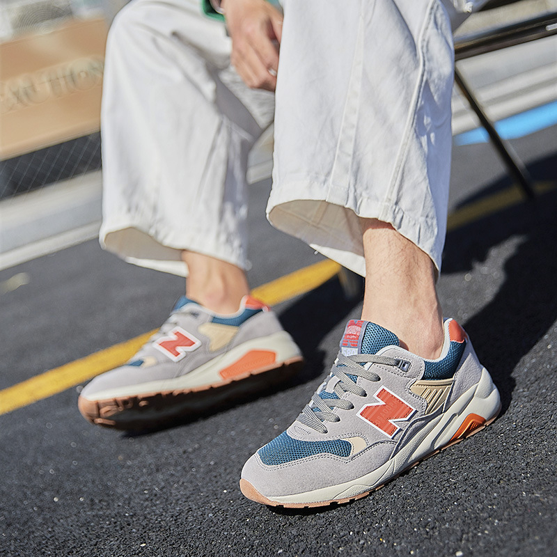 NB580 Pantofi unisex pentru alergare, interior din plasă respirabil, branț EVA, talpă cu înălțime medie a călcâiului 3–5 cm