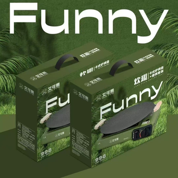 Aike bear Tigaie grill rotund din fier zincat, portabilă și multifuncțională