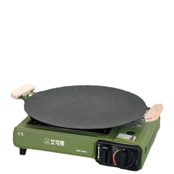 Aike bear Tigaie grill rotund din fier zincat, portabilă și multifuncțională