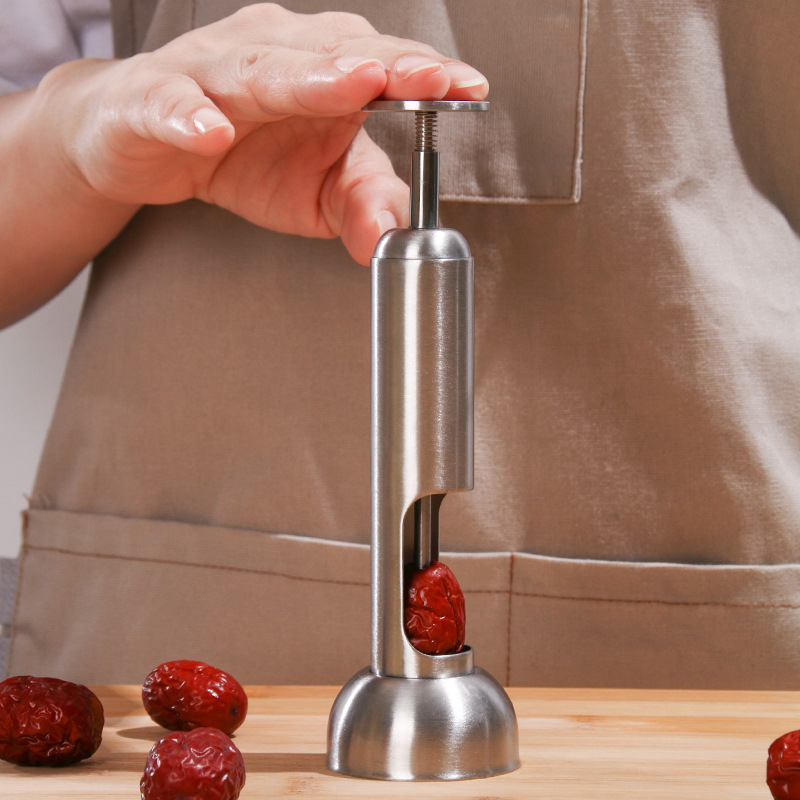 Unealtă pentru scoaterea sâmburilor din Red Dates și Hawthorn, oțel inoxidabil 304, cu arc, cu bază, personalizare disponibilă