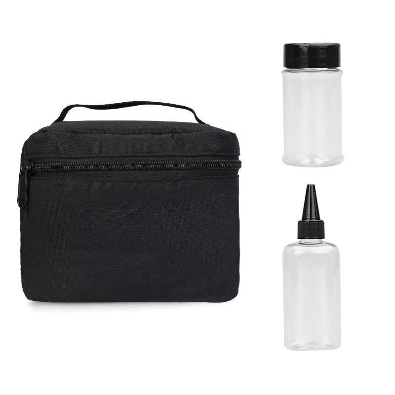 Set de recipiente pentru condimente pentru camping, cu geantă de depozitare din pânză și 6 sticle de plastic – portabil, ecologic, dublu scop