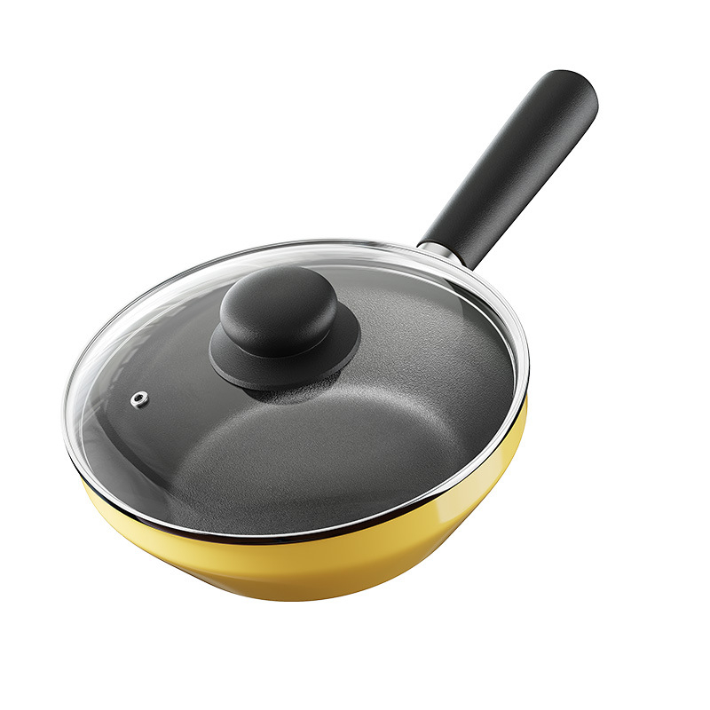 Wok – tapadásmentes, kovácsoltvas alj, dupla rétegű alj, fedél rozsdamentes acélból üvegablakkal, minden tűzhelyhez