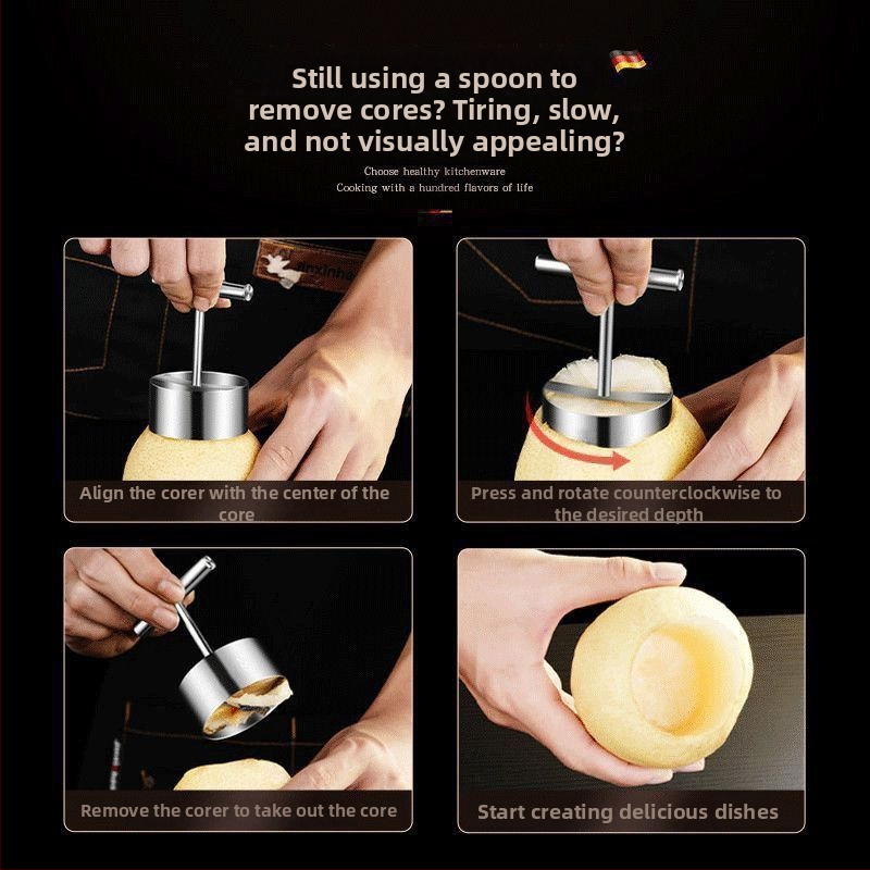 Nástroj na vyrezávanie jadra pre Snow Pear a formu na ryžové jablko — moderný minimalistický dizajn, bez prispôsobovania, bez loga