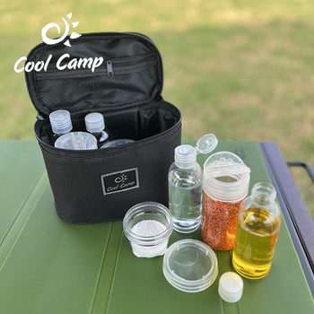 Комплект бутилки за подправки за къмпинг COOLCAMP CF-605, пластмасов, 230 г, за 3–4 души, с чанта за съхранение