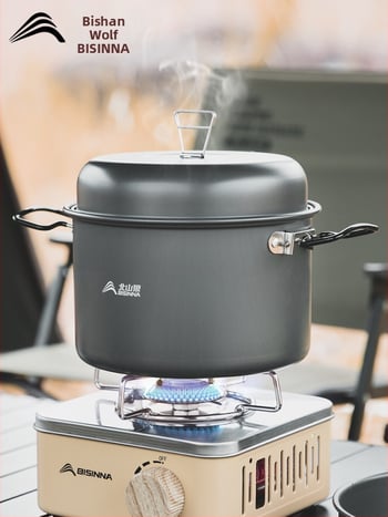 Set lonaca za kampiranje za kazetni štednjak, aluminijska legura, prijenosno i lagano, model SK214, težina 1 kg