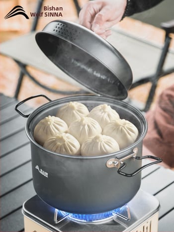 Set lonaca za kampiranje za kazetni štednjak, aluminijska legura, prijenosno i lagano, model SK214, težina 1 kg