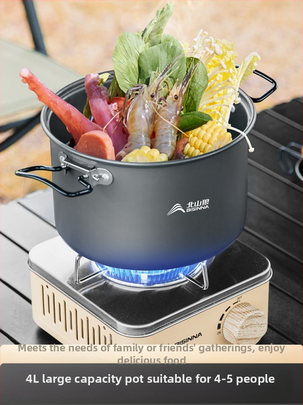 Set lonaca za kampiranje za kazetni štednjak, aluminijska legura, prijenosno i lagano, model SK214, težina 1 kg