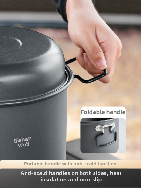 Set lonaca za kampiranje za kazetni štednjak, aluminijska legura, prijenosno i lagano, model SK214, težina 1 kg