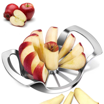 Неръждаем резач за ябълки и корнер, удебелен голям размер, 8 или 12 парчета, преносим разделител за плодове