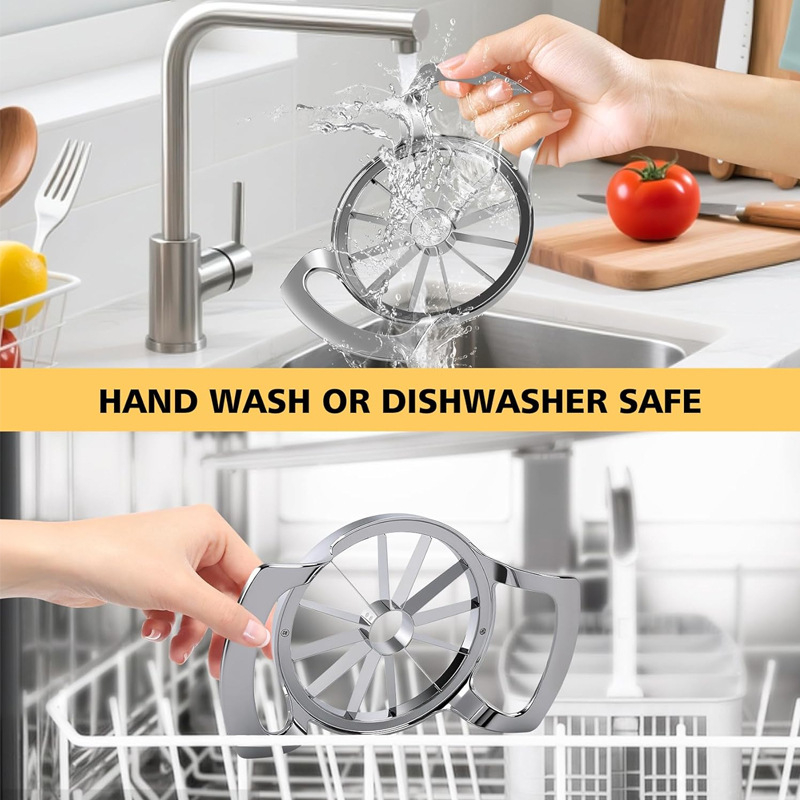 Неръждаем резач за ябълки и корнер, удебелен голям размер, 8 или 12 парчета, преносим разделител за плодове