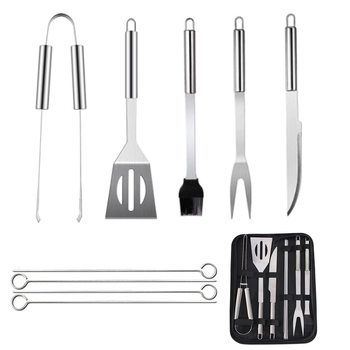 Meiyijia Nehrđajući čelik grill set – nož, klip, vilica, znak, lopatica; moderni minimalistički BBQ alati