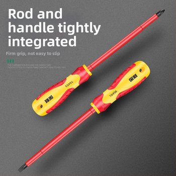 Izolačná skrutkovačka s krížovou, plochou a Pozidriv hlavou — silný magnet, uhlíková oceľ, pre elektrikárov