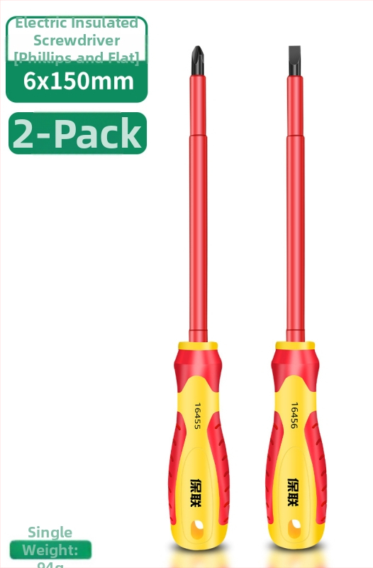 Izolačná skrutkovačka s krížovou, plochou a Pozidriv hlavou — silný magnet, uhlíková oceľ, pre elektrikárov