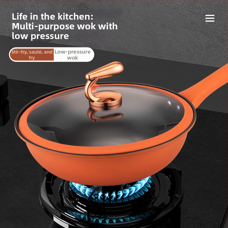 Wok od nehrđajućeg čelika s neprijanjajućim premazom, model 34cn, težina 2820 g, stakleni poklopac