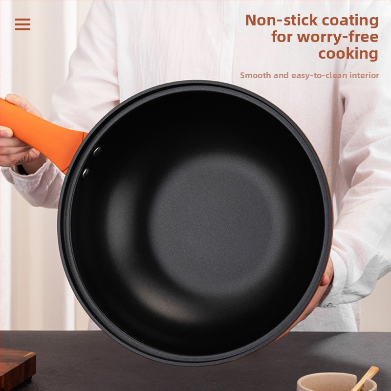 Wok od nehrđajućeg čelika s neprijanjajućim premazom, model 34cn, težina 2820 g, stakleni poklopac