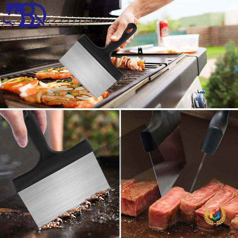 Set četkica za roštilj, 14 kom, nehrđajuće čelične dlačice, plastična drška, višestruka namjena, kamen za brušenje tri u jednom