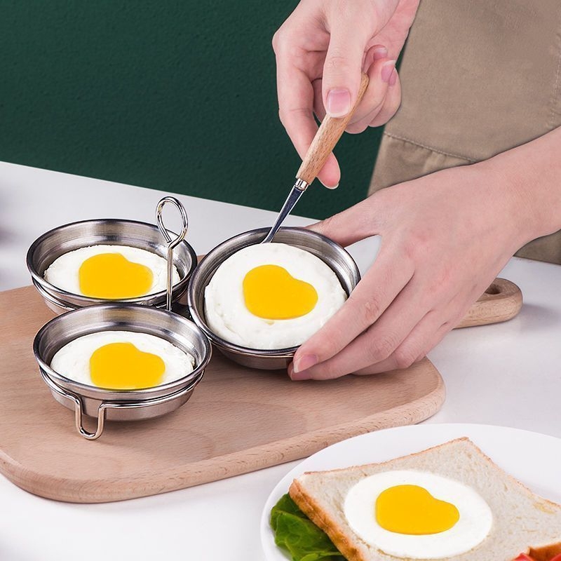 Nehrđajući čelični kalup za jaja na paru u obliku srca – DIY kuhinjski kalup za djecu