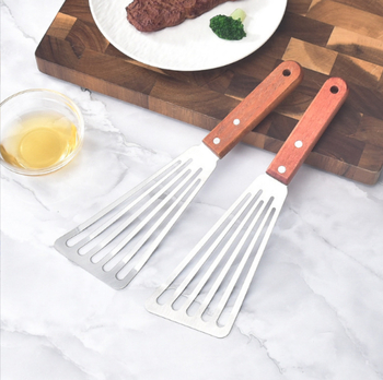 Sada špachtlí na grilovanie – drevená rukoväť, nerezová čepeľ, viacúčelové kuchynské nástroje na varenie a pizzu