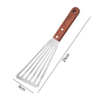 Sada špachtlí na grilovanie – drevená rukoväť, nerezová čepeľ, viacúčelové kuchynské nástroje na varenie a pizzu