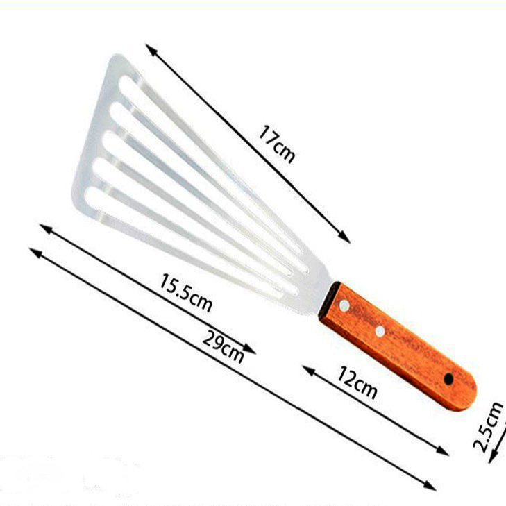 Sada špachtlí na grilovanie – drevená rukoväť, nerezová čepeľ, viacúčelové kuchynské nástroje na varenie a pizzu