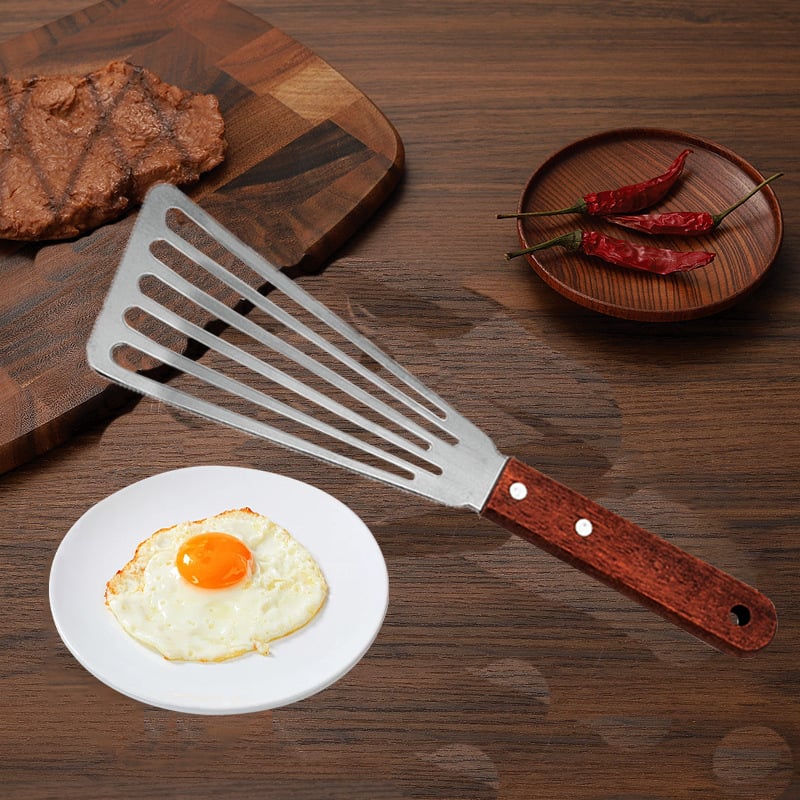 Sada špachtlí na grilovanie – drevená rukoväť, nerezová čepeľ, viacúčelové kuchynské nástroje na varenie a pizzu