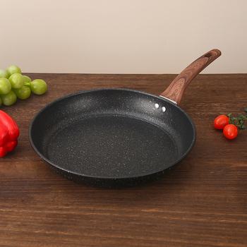 Wok od finog željeza s non-stick premazom, korejskog stila, poklop od kaljenog stakla, jednostavno dno