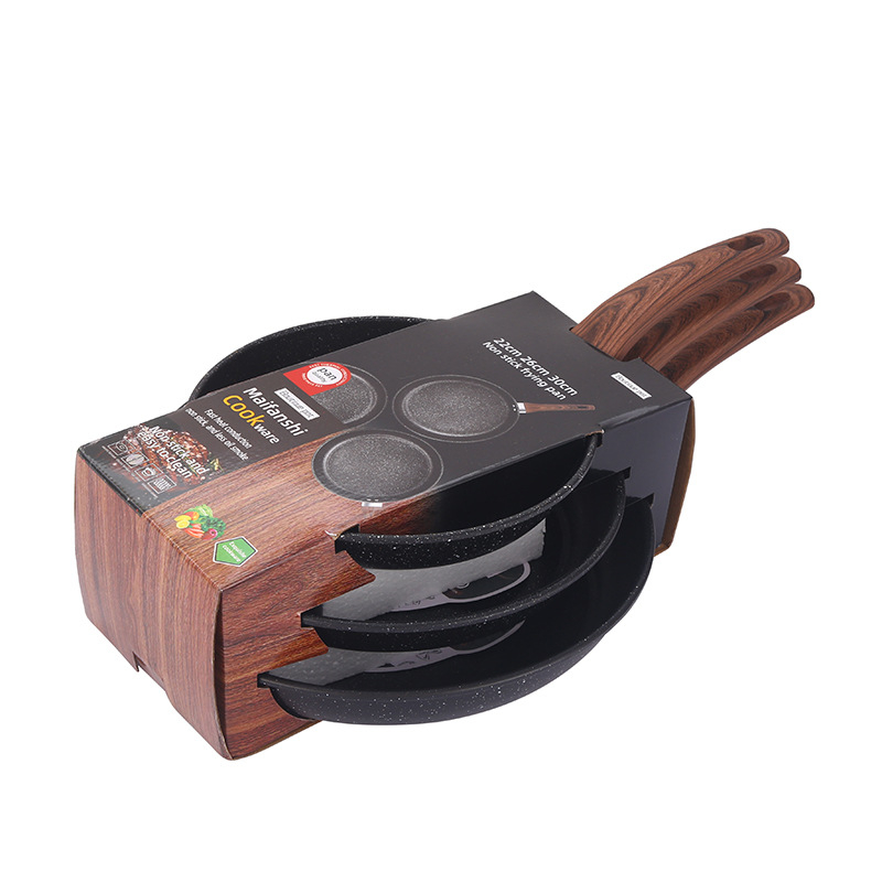 Wok od finog željeza s non-stick premazom, korejskog stila, poklop od kaljenog stakla, jednostavno dno