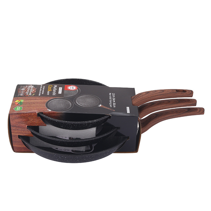 Wok od finog željeza s non-stick premazom, korejskog stila, poklop od kaljenog stakla, jednostavno dno