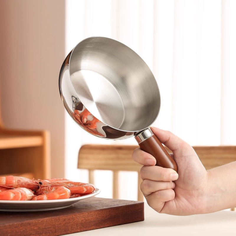 Mini lonac od nehrđajućeg čelika, japanskog stila, neprianjajući, s držačem — Model 49, 115 g, Xin Yi Jia, kompatibilan sa svim pločama