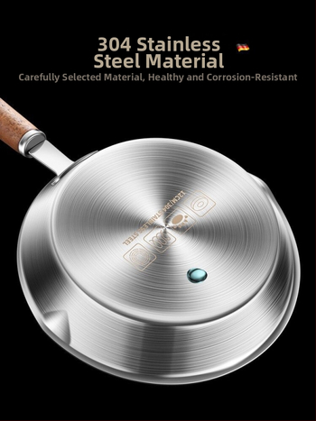 Panvica na smaženie z nehrdzavejúcej ocele 304, ploché dno, bez povlaku, potravinárska kvalita, vhodná na všetky spotrebiče