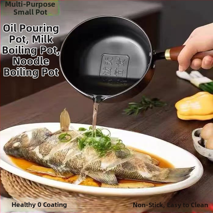 Malá panvička na olej zo železa, model PTFG-01, hĺbka 7 cm, dno s jedným, bez viečka