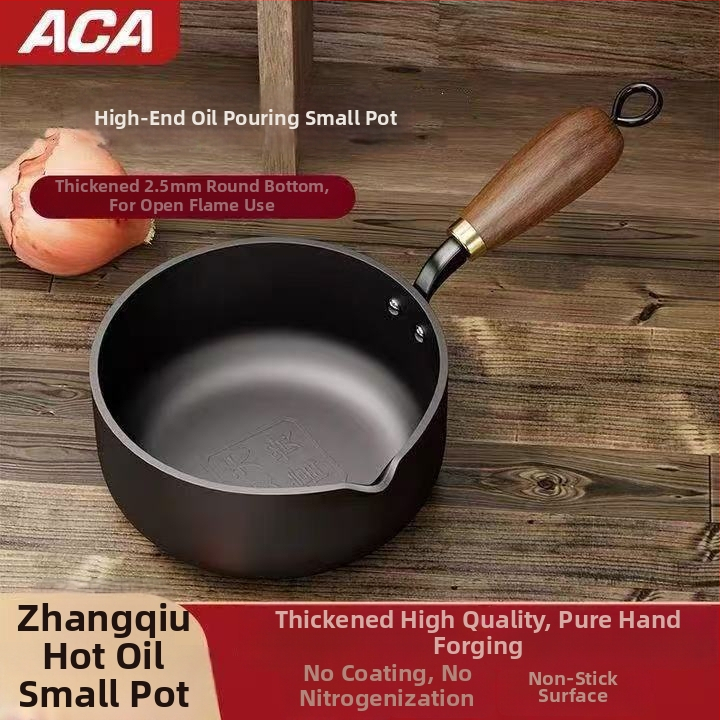 Malá panvička na olej zo železa, model PTFG-01, hĺbka 7 cm, dno s jedným, bez viečka