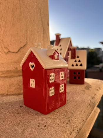 Керамична къща в нордически стил за нощно осветление, за аквариуми и дворен декор