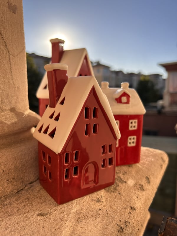 Керамична къща в нордически стил за нощно осветление, за аквариуми и дворен декор