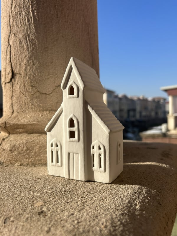 Керамична къща в нордически стил за нощно осветление, за аквариуми и дворен декор