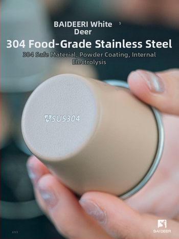 Комплект чаши от неръждаема стомана за къмпинг – компактни чаши за вино, чай и бира White Deer